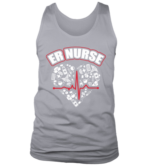 Emergency Room Nurse Heart Heartbeat Nursing RN Men's Tank Top