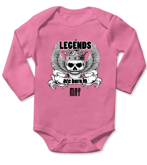 Geburtstag Mai Legenden Skull Schädel Long Sleeve Baby One-Piece