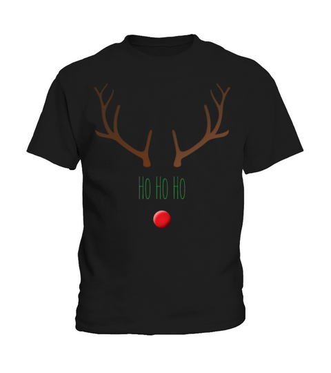 Merry Christmas "Ho ho ho" Minimal Rudolph the Red Nose Reindeer Kids T-Shirt