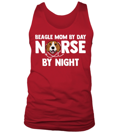 Beagle Mom By Day Nurse By Night Puppy Dog Pet Men's Tank Top