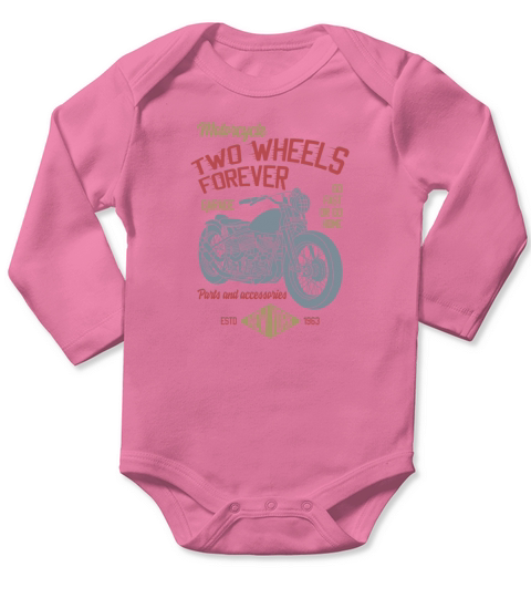 TWO WHEELS FOREVER Long Sleeve Baby One-Piece