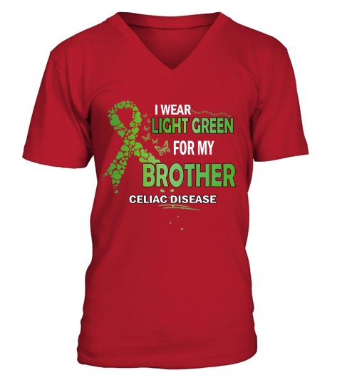 Celiac Disease I Wear Light Green Color For My Brother 2020 V-Neck T-shirt