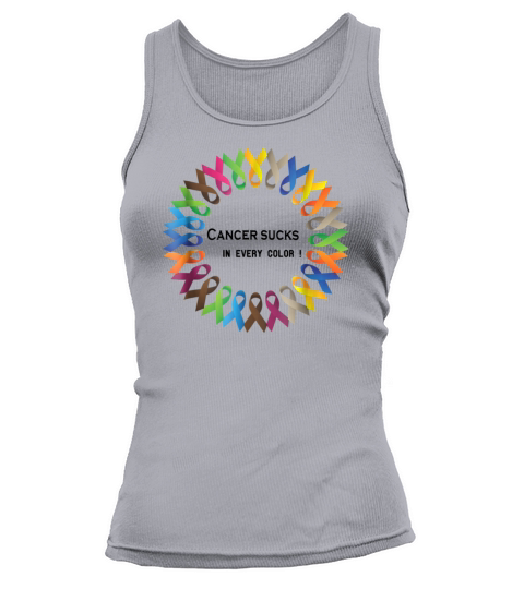 All Cancer Ribbon Cancer Sucks In Every Color Women's Tank Top