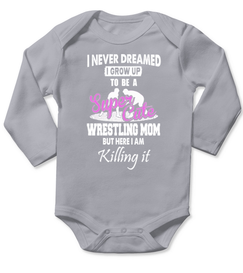 Super Cute Wrestling Mom Long Sleeve Baby One-Piece