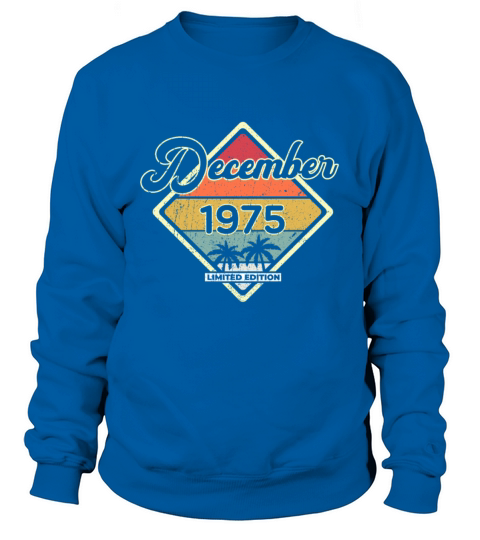 Vintage 45th Birthday December 1975 Sports Gift Women's Sweatshirt