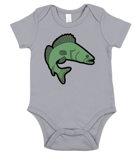 Zander pikeperch fish fishing hobby fisher present Short Sleeve Baby One-Piece