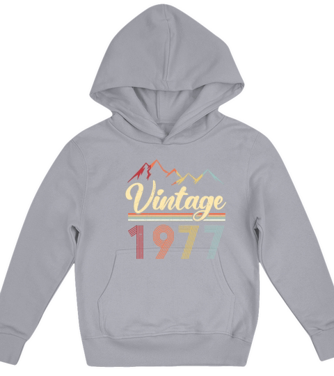 Vintage 1977 44th Birthday Retro 44 Years Old Kids Hoodie