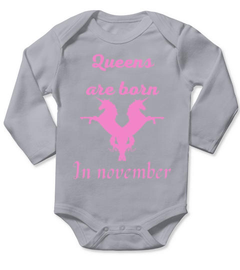 Queens are born in november Long Sleeve Baby One-Piece
