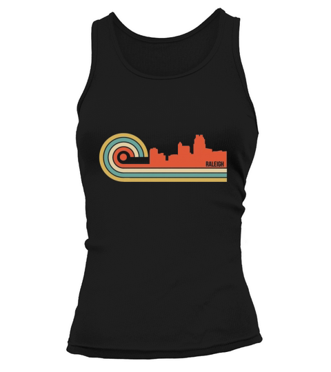 Retro Style Raleigh North Carolina Skyline T-Shirt Tank top Woman