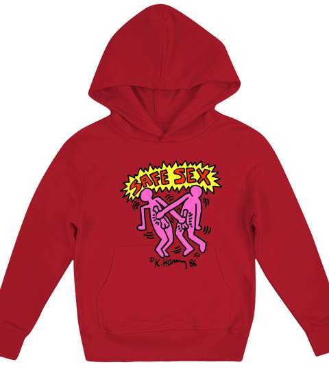 Keith Haring Safe Aids Instruction Kids Hoodie