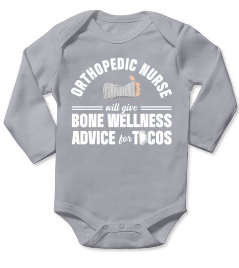 Orthopedic Nurse Tacos Ortho Nursing RN design Long Sleeve Baby One-Piece