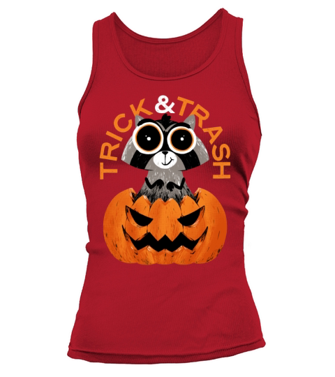 Trick and Trash Halloween Raccoon Women's Tank Top
