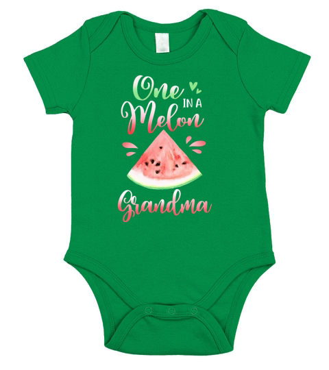 One in A Melon Grandma Funny Watermelon Birthday Gifts Short Sleeve Baby One-Piece