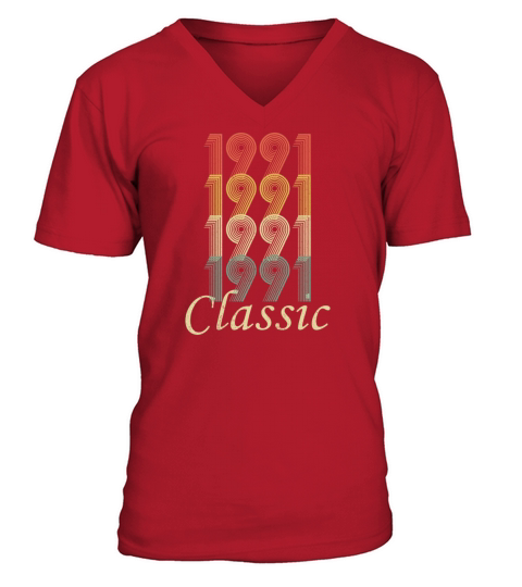 30th Birthday Vintage 1991 Gift Men's V-Neck T-shirt