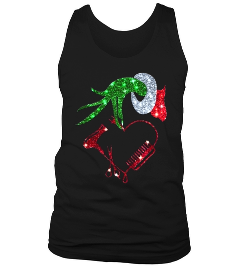 Grinch hand holding love hair stylist shirt  - Premium Fitted Ladies Tee Tank Top Unisex