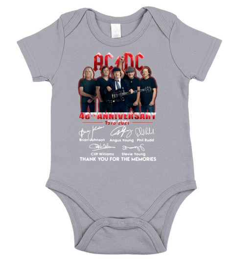 Ac Dc 48th anniversary 1973-2020 thank you for the memories signatures - Mouse Pad Short Sleeve Baby One-Piece