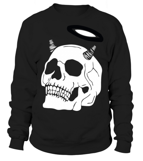 Skull head with horn Halloween t shirt design Gift Men's Sweatshirt