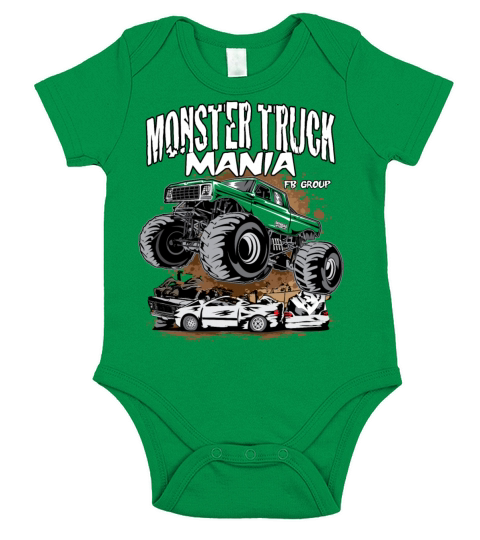 Monster Truck Mania Group Short Sleeve Baby One-Piece