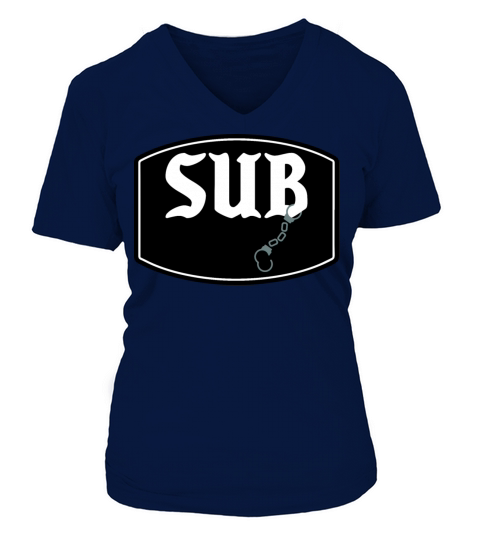 SUB BDSM Handcuff Fetish SM Submissive Slave Women's V-Neck T-shirt