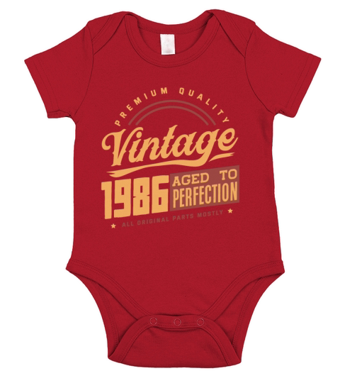 1986 Birthday Vintage Short Sleeve Baby One-Piece