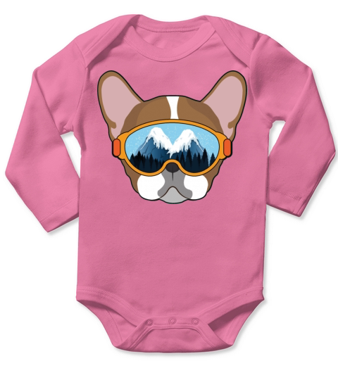 snowboarder dog Long Sleeve Baby One-Piece