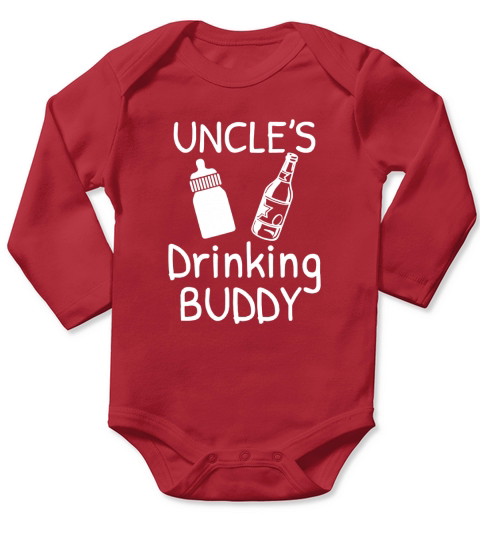 Uncles Drinking Buddy Funny Soon to Be Uncle Cute Long Sleeve Baby One-Piece