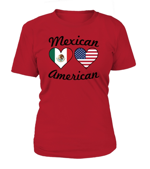 Mexican American Flag Hearts Women's T-Shirt