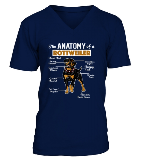 The Anatomy Of A Rottweiler Men's V-Neck T-shirt
