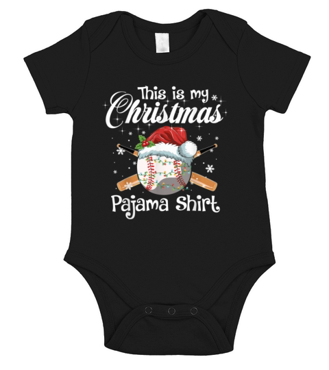This Is My Christmas Baseball Pajama Gift For Boys Short Sleeve Baby One-Piece