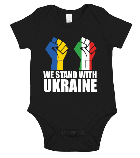 We Stand with Ukraine Peace Puck Futin No war Short Sleeve Baby One-Piece
