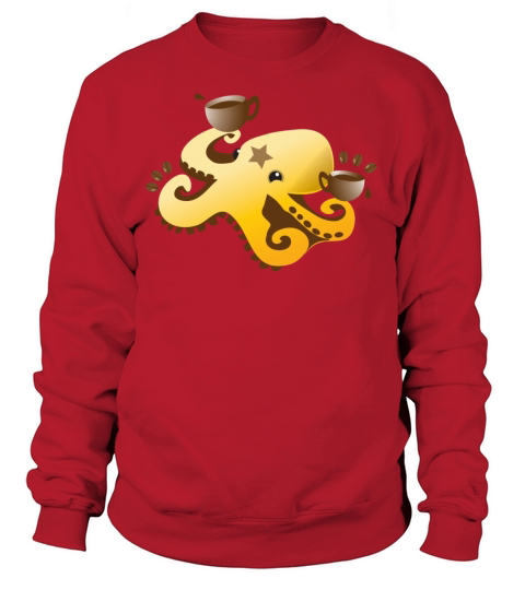 octopus coffee barista with coffee beans Women's Sweatshirt