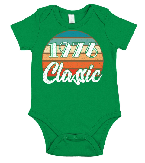 Anniversary Birthday 1976 Classic Colors Design Short Sleeve Baby One-Piece