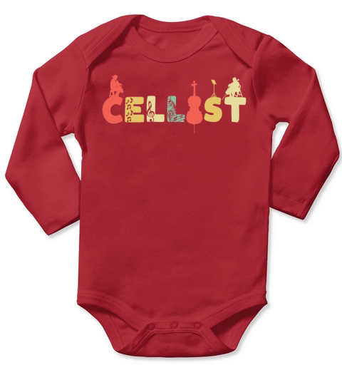 Retro Cello Vintage Cellist Violoncello Long Sleeve Baby One-Piece