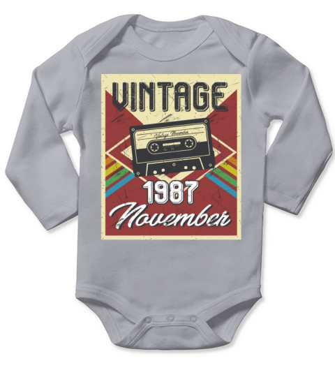 31th Birthday Gifts Retro Vintage November 1987 Long Sleeve Baby One-Piece