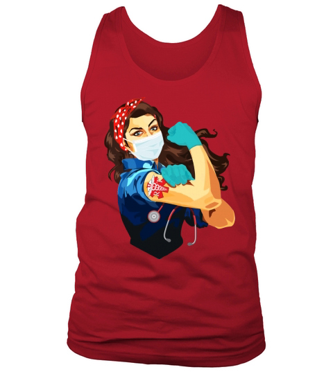 Nurse Rt Respiratory Therapist Frontline Workers Nurse Strong Rosie Riveter Tank Top Unisex