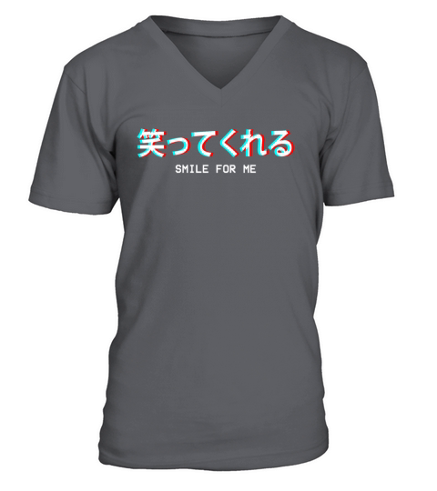 Smile For Me Japanese Vaporwave Aesthetic Gift Men's V-Neck T-shirt