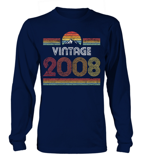 2008 Vintage Born 2008 Retro Birthday Gifts For Me Men's Long Sleeve