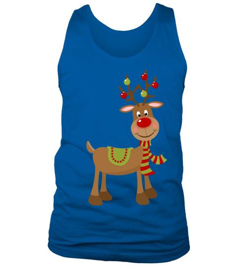 CHRISTMAS REINDEER WITH ANTLER ORNAMENTS Men's Tank Top