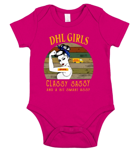 DHL girls classy sassy and a bit smart assy vintage Short Sleeve Baby One-Piece