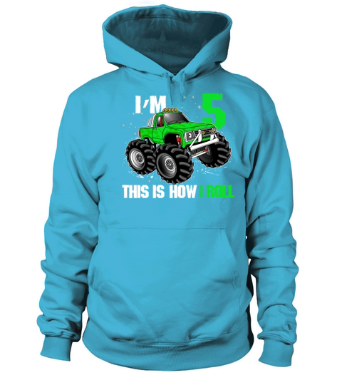 Kids 5th Birthday Boy - Monster Truck Rule jam Women's Hoodie