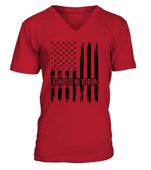 Engineer US Flag Engineering Student Graduation V-Neck T-shirt