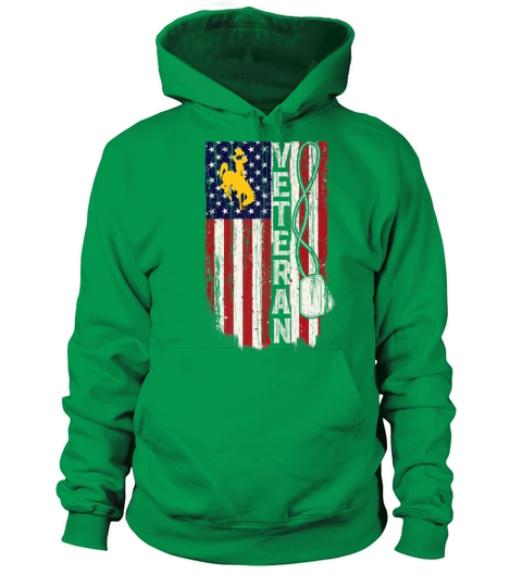 Wyoming Cowboys Veteran Veteran Flag Apparel Men's Hoodie