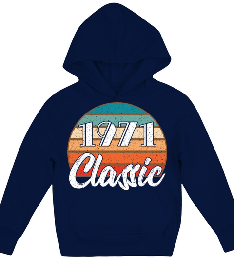 Anniversary Birthday 1971 Classic Colors Design Kids Hoodie