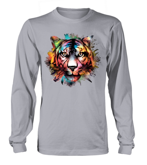 Watercolor Tiger Head Long sleeved Unisex