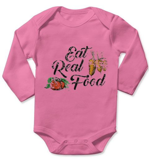 Eat Real Food Long Sleeve Baby One-Piece