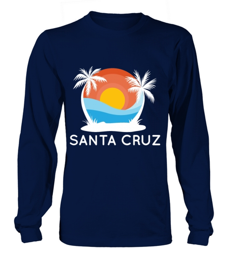 Santa Cruz California Local Vintage Gift Palm Women's Long Sleeve