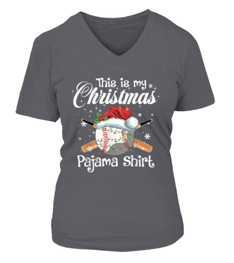 This Is My Christmas Baseball Pajama Gift For Boys Women's V-Neck T-shirt