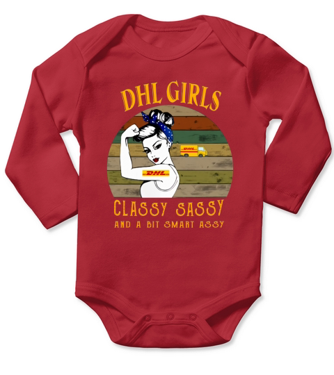 DHL girls classy sassy and a bit smart assy vintage Long Sleeve Baby One-Piece