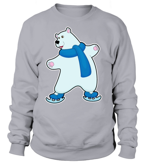 Polar bear at Ice skating with Scarf Women's Sweatshirt