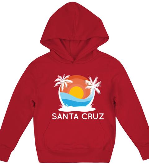 Santa Cruz California Local Vintage Gift Palm Kids Hoodie